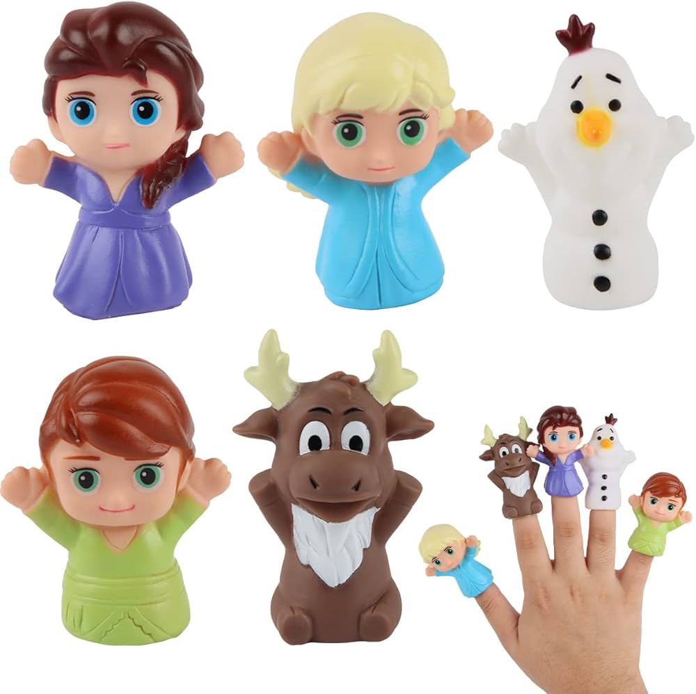 XiXiRan Finger Puppets Set of 5 Fairy Tales Finger Puppets Mini Silica Gel Educational Toy Hand Puppets Stories Props Bath Toy Figures (Princess)