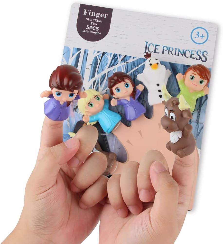 XiXiRan Finger Puppets Set of 5 Fairy Tales Finger Puppets Mini Silica Gel Educational Toy Hand Puppets Stories Props Bath Toy Figures (Princess)