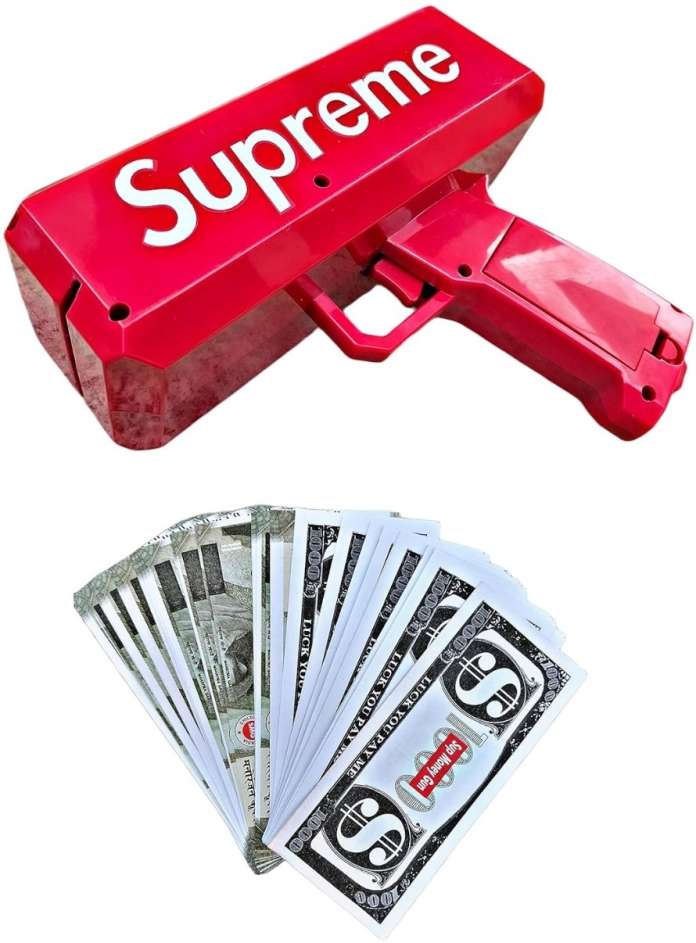 Money rain gun toy