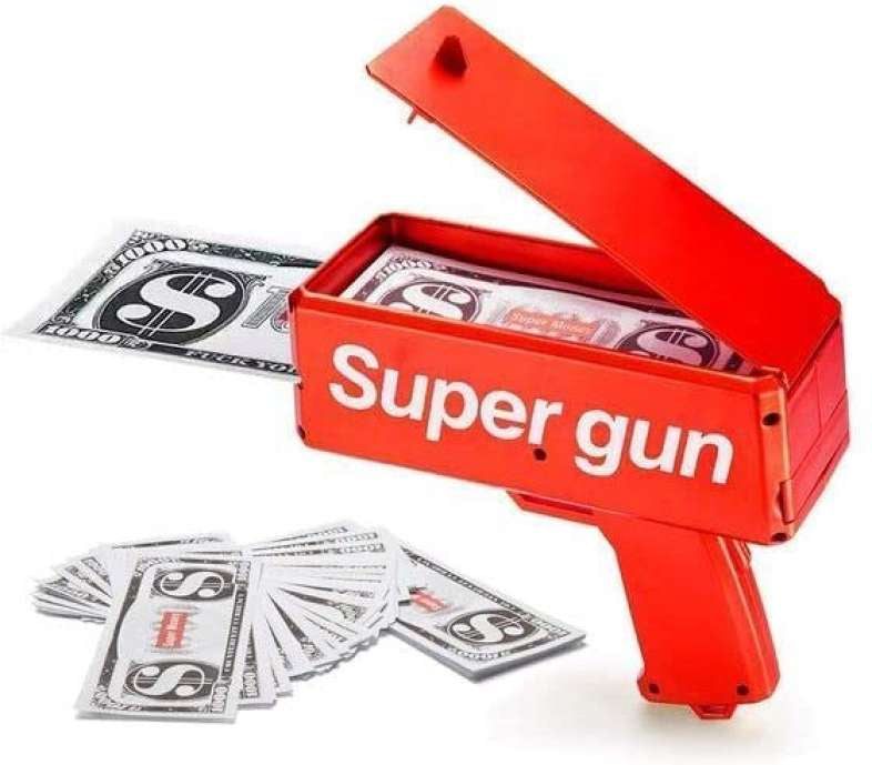 Money rain gun toy